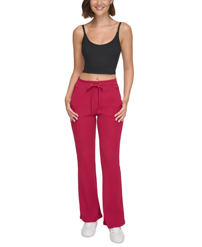 Calvin Klein Performance Women's Thermal Flare-leg Pants In Chianti