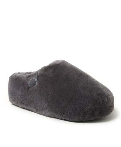 Dearfoams Fireside By  Women's Maryboro Genuine Shearling Platform Clog Slipper In Grey