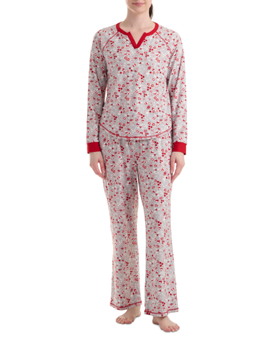 Splendid Women's 2-pc. Printed Drawstring Pajamas Set In Holiday Toss