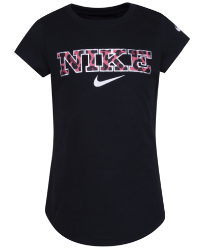Nike Kids' Little Girls Leopard Graphic T-shirt In Black