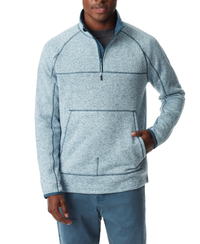 Bass Outdoor Men's Quarter-zip Long Sleeve Pullover Sweater In Orion Blue