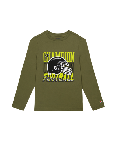 Champion Babies' Little Boys Long Sleeve T-shirt In Cargo Olive
