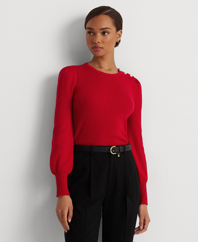 Lauren Ralph Lauren Bullion Cable-knit Cotton Sweater In Martin Red