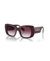 Burberry Womens Red Be4410 Square-frame Acetate Sunglasses In Bordeaux