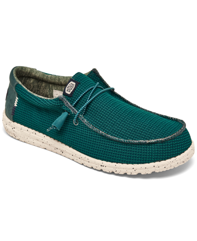 Hey Dude Men's Wally Sport Mesh Casual Moccasin Sneakers From Finish Line In Teal
