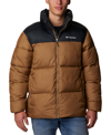 Columbia Puffect Hooded Jacket Man Down Jacket Camel Size Xl Polyester In Delta,black