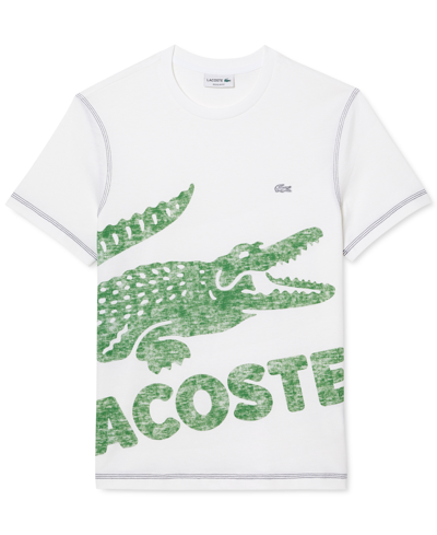 Lacoste Men's Regular-fit Logo-graphic T-shirt In White