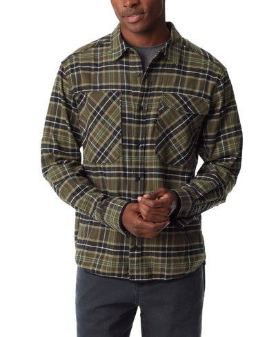 Bass Outdoor Men's Stretch Flannel Button-front Long Sleeve Shirt In Forest Night Core Plaid