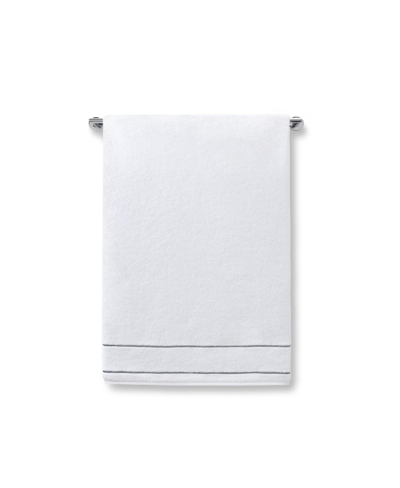 Cassadecor Bowery Stripe Cotton Hand Towel, 18" X 30" In White,gray