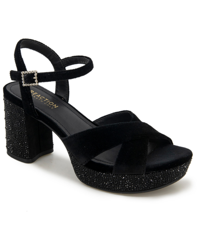 KENNETH COLE REACTION WOMEN'S REEVA VELVET PLATFORM DRESS SANDALS