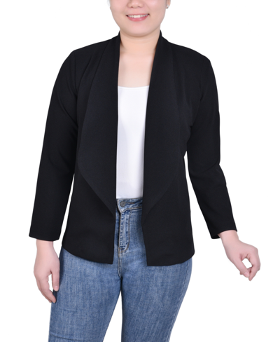 Ny Collection Women's 3/4 Sleeve Shawl Collar Jacket In Black