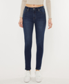 Kancan Vanessa High Rise Super Skinny Jeans In Medium Stone Wash In Dark