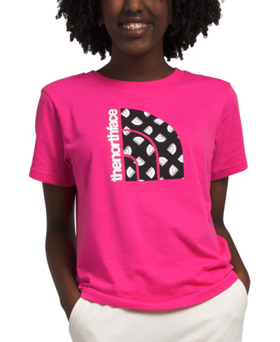 The North Face Kids' Big Girls Short-sleeved Graphic T-shirt In Mr. Pink,tnf Black