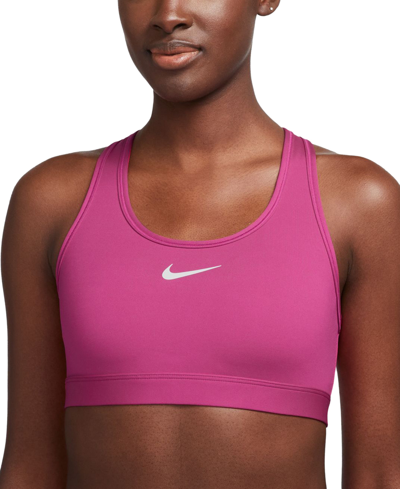 Nike Women's Swoosh Padded Medium-impact Sports Bra In Fireberry