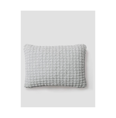 Sunday Citizen Snug Waffle Decorative Pillow, 12" X 18" In Cloud Gray