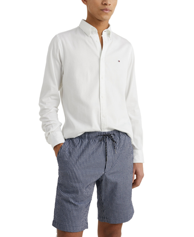 Tommy Hilfiger Men's Regular-fit Flex Button-down Brushed Twill Shirt In White