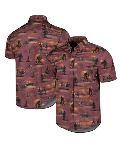 Rsvlts Men's And Women's  Maroon Yellowstone Tough & Merciless Kunuflex Button-down Shirt
