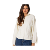 Edikted Oversize Cable Stitch Quarter Zip Pullover In Cream