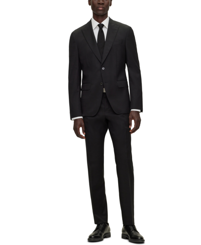 Hugo Boss Boss By  Men's Checked Slim-fit Suit In Black