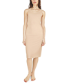 Memoi Women's Seamless High-waisted Bonded Full Slip Skirt In Nude