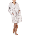 MEMOI WOMEN'S LEOPARD PLUSH ROBE