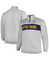 Profile Men's  Heather Gray Notre Dame Fighting Irish Big And Tall Fleece Quarter-zip Jacket In Heather Gray