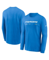 Nike Men's  Justin Herbert Powder Blue Los Angeles Chargers Player Name And Number Long Sleeve T-shir In Powder Blue