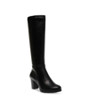 Anne Klein Womens Block Heel Faux Leather Knee-high Boots In Black Smooth