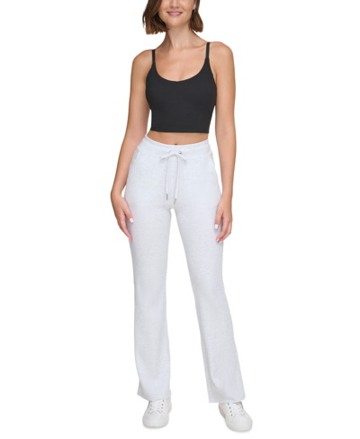 Calvin Klein Performance Women's Thermal Flare-leg Pants In Optic Heather