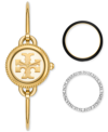 TORY BURCH WOMEN'S THE MILLER GOLD-TONE STAINLESS STEEL BANGLE BRACELET WATCH 27MM SET