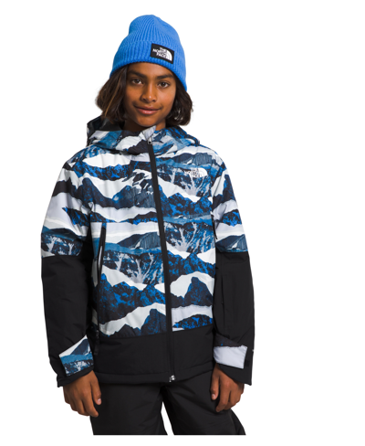 The North Face Kids' Big Boys Freedom Insulated Heavyweight Jacket In Optic Blue Mountain Traverse Print