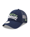 NEW ERA WOMEN'S NEW ERA COLLEGE NAVY SEATTLE SEAHAWKS TEAM TRUCKER 9FORTY SNAPBACK HAT