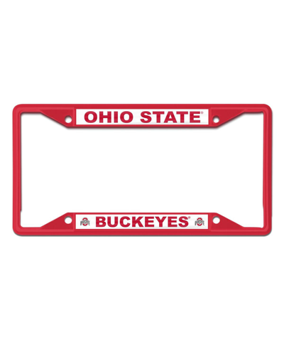 Wincraft Ohio State Buckeyes Chrome Color License Plate Frame In Red