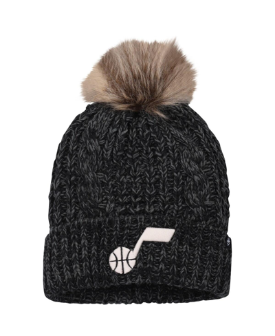 47 Brand Women's ' Black Utah Jazz Meeko Cuffed Knit Hat With Pom
