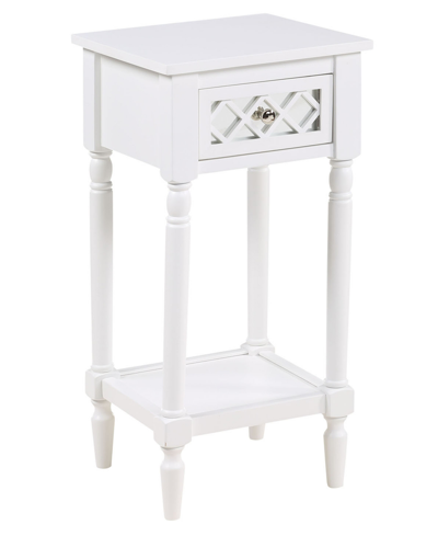 Convenience Concepts 14" Medium-density Fiberboard Khloe Deluxe 1 Drawer Accent Table In White