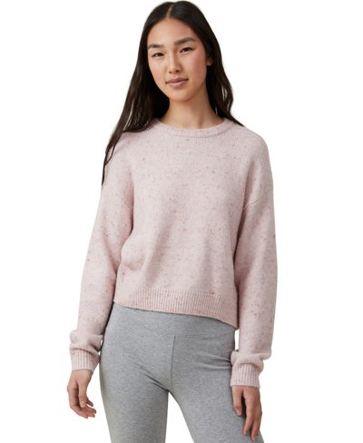 Cotton On Women's Everything Crew Neck Pullover Sweater In Dusty Rose Nep