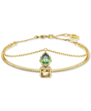 Swarovski Silver-tone Stilla Two-row Bangle Bracelet In Multicolored