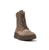 Fitflop Platform Combat Boot In Minky Gray- Nubuck