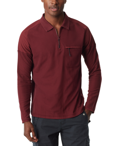 Bass Outdoor Men's Long-sleeve Pique Polo Shirt In Tawny Port