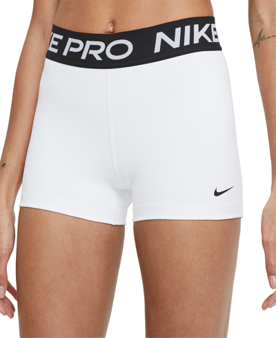 Nike Pro Women's 3" Shorts In White,black,black
