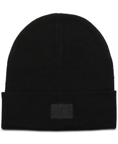 Tommy Hilfiger Men's Ghost Logo Embroidered Beanie In Black