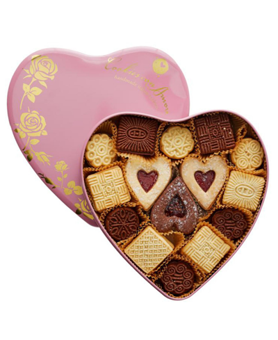 Cookies Con Amore Assorted Gourmet Italian Cookies Pink Heart Tin In No Color