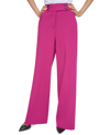 Calvin Klein Petite Wide Leg Button-waist Scuba Crepe Pants In Mulberry