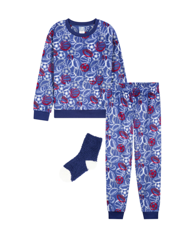 Max & Olivia Kids' Little Boys Pajama With Socks, 3 Piece Set In Navy
