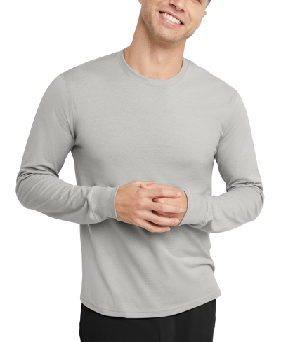 Alternative Apparel Men's Hanes Originals Cotton Long Sleeve T-shirt In Light Steel