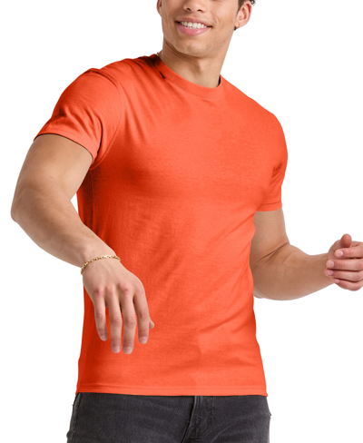 Alternative Apparel Men's Hanes Originals Cotton Short Sleeve Pocket T-shirt In Solar Crimson