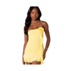 Edikted Thalia Flower Pin Ruffle Strapless Minidress In Yellow