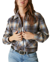 LUCKY BRAND WOMEN'S CROPPED PLAID SHIRT JACKET
