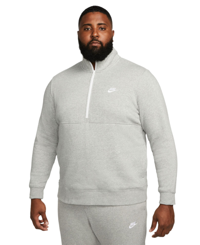 Nike Sportswear Club Half-zip Pullover In Dark Grey Heather