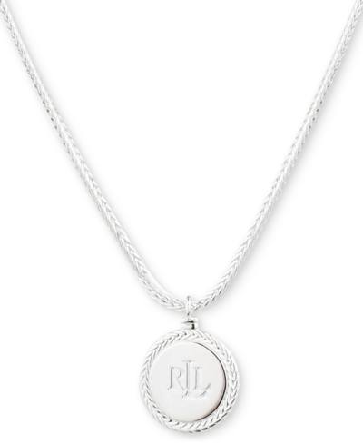 Lauren Ralph Lauren Logo 16" Pendant Necklace In Sterling Silver